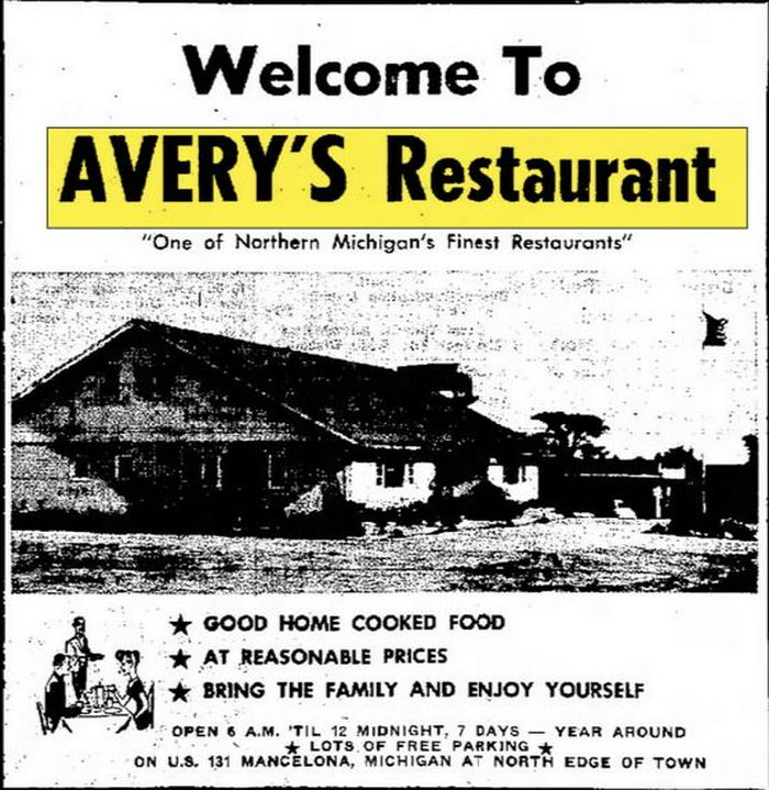 Averys Restaurant - June 1966 Ad